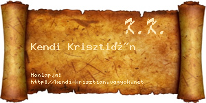 Kendi Krisztián névjegykártya